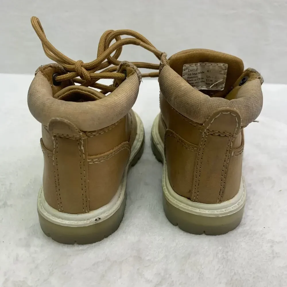 Kid Connection Toddler Boys Sz 5 Dale Work Hiking Combat Boots Tan Outdoor Shoes